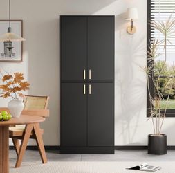 71" Kitchen Pantry Cabinet, Black - CWD009 (We Have 3 Available - Price is Per)