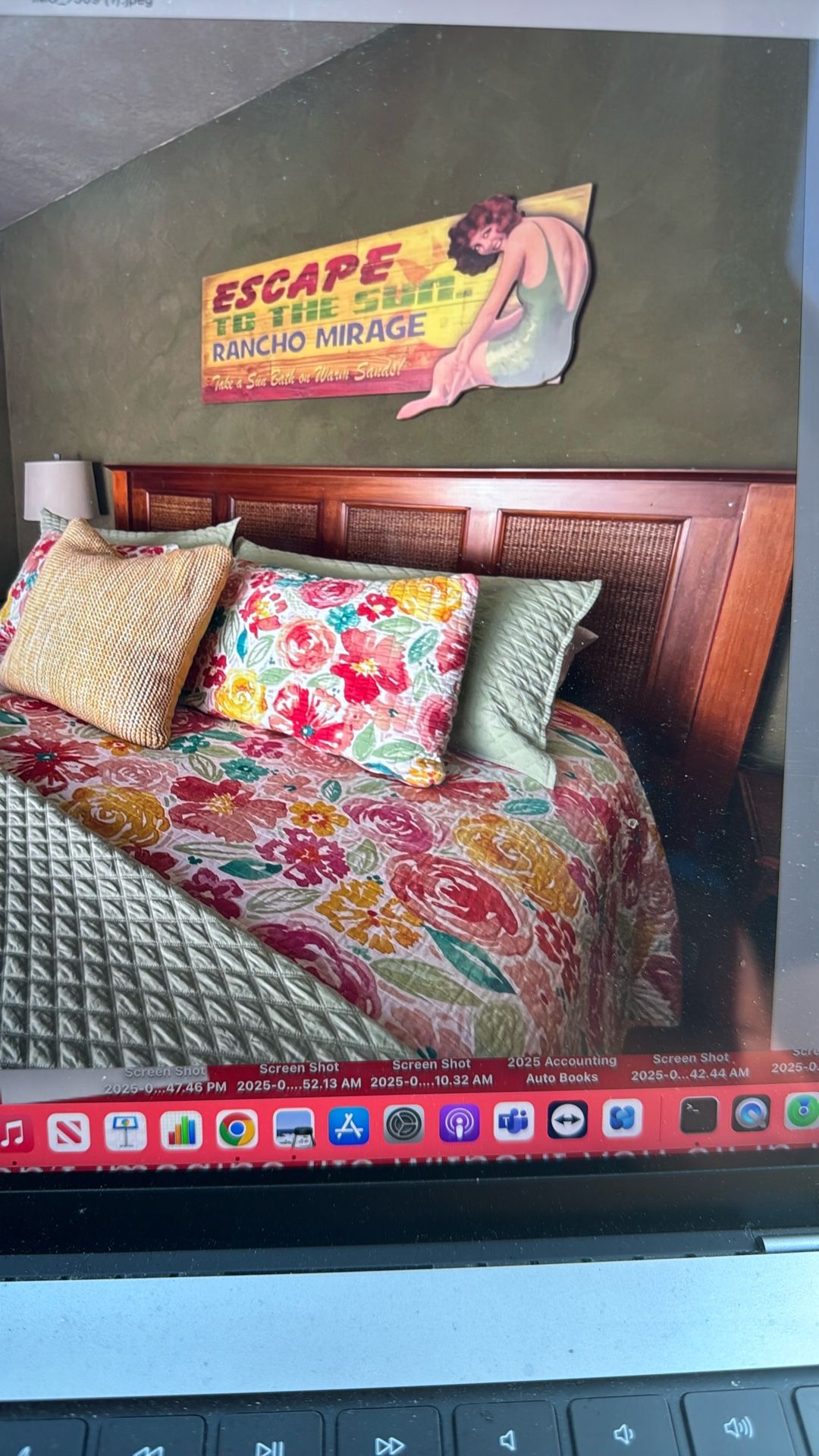 King size bed Frame With Two Matching Side Tables And Two Dressers