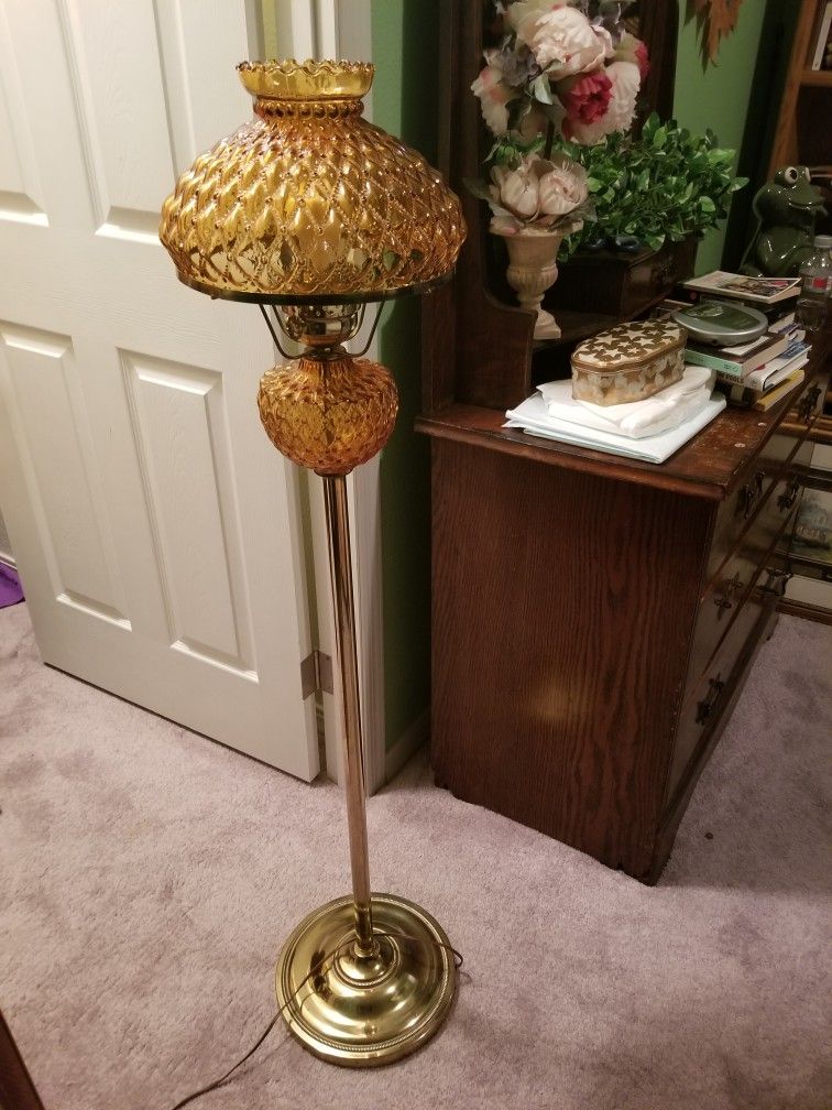 Amber Glass Floor Lamp