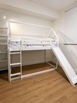 Twin Loft Bed with Slide | House Bed | Bunk Bed Style