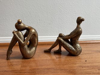 Set of 2 Bronze Abstract Figure Sculptures - Art Decor