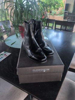 Florsheim Black Leather Ankle Boots