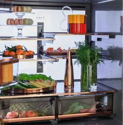 Cafe 36 in. W 28.3 cu. ft. Smart Quad-Door Bottom Freezer Refrigerator in Platinum Glass with Dual-Dispense AutoFill Pitcher