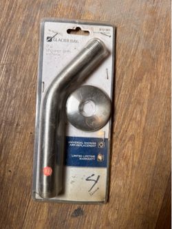 GLACIER BAY 8" Inch Shower Arm with Flange Chrome Universal      Fe6)