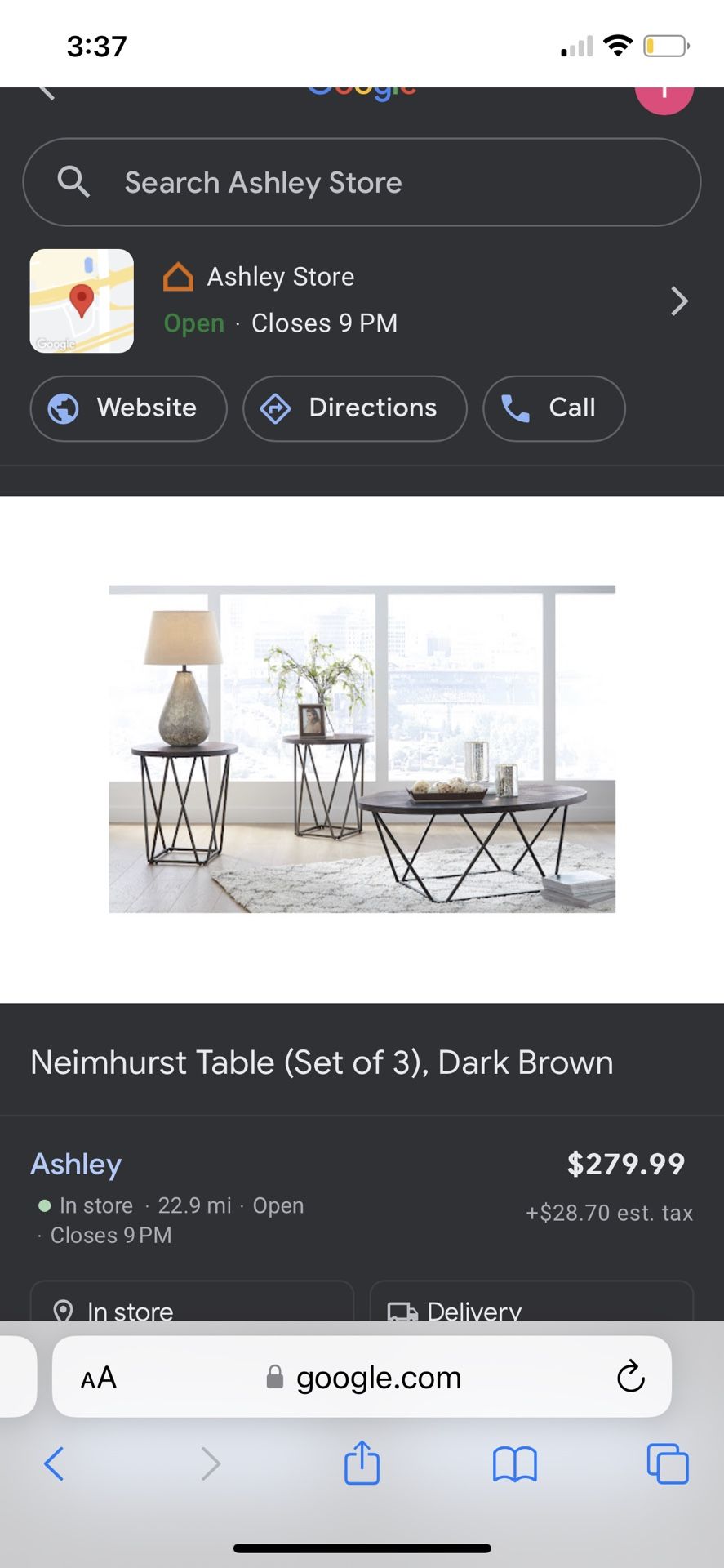 Ashley Store Niemhurst Table Set 3