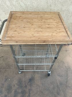 Bamboo kitchen cart