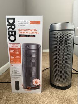 DREO Solaris Plus, Ceramic Tower Heater Like New with Remote + Original Box