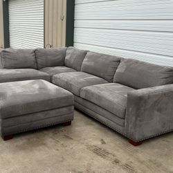 2 PIECE FABRIC SECTIONAL WITH OTTOMAN 