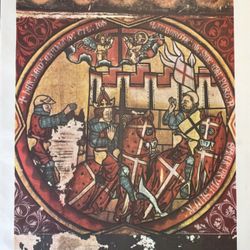EMPEROR HERACLIUS Orig Vintage Poster Norway Antique Fine Art Print Stave Church Collectible 1950’s Italy Printed Enthroned Norwegian Ephemera
