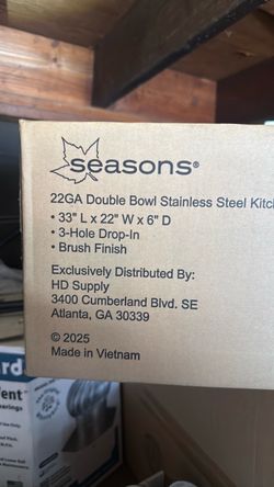 Seasons doble bowl stailen steel kitchen sink