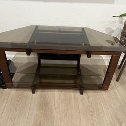 3 Tier Glass And Wood TV Stand