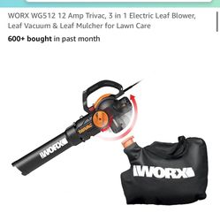 Worx Tri Vac Leaf Blower, Leaf Vacuum And Mulcher 