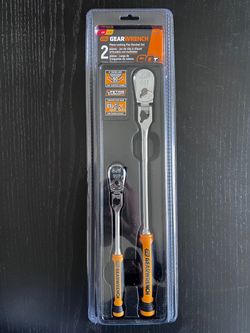 GEARWRENCH 1/4” & 3/8” Drive 90 Tooth Dual Material Licking Flex Head Teardrop Ratchet Set