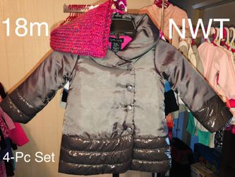 4-Piece Set!! Coat, Long Sleeve Shirt, Leggings, Knitted Beenie