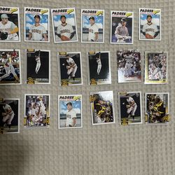 SD Padres Baseball Base Cards (18) cards