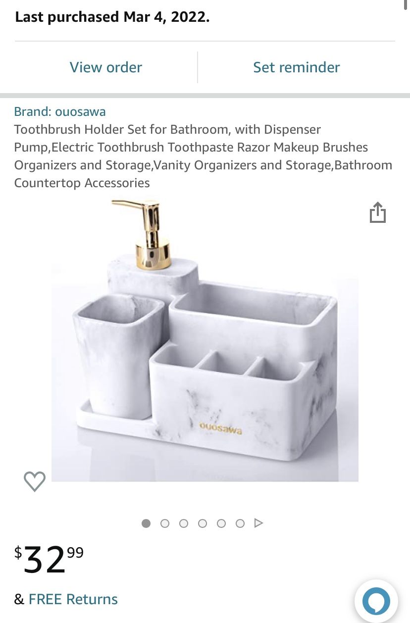 Toothbrush Holder Set for Bathroom, with Dispenser Pump,Electric Toothbrush Toothpaste Razor Makeup Brushes Organizers and Storage,Vanity Organizers a