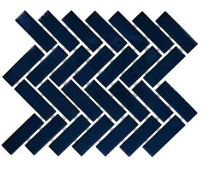 9x12 Navy Blue Herringbone Mosaic Tile 6sq Ft/Case