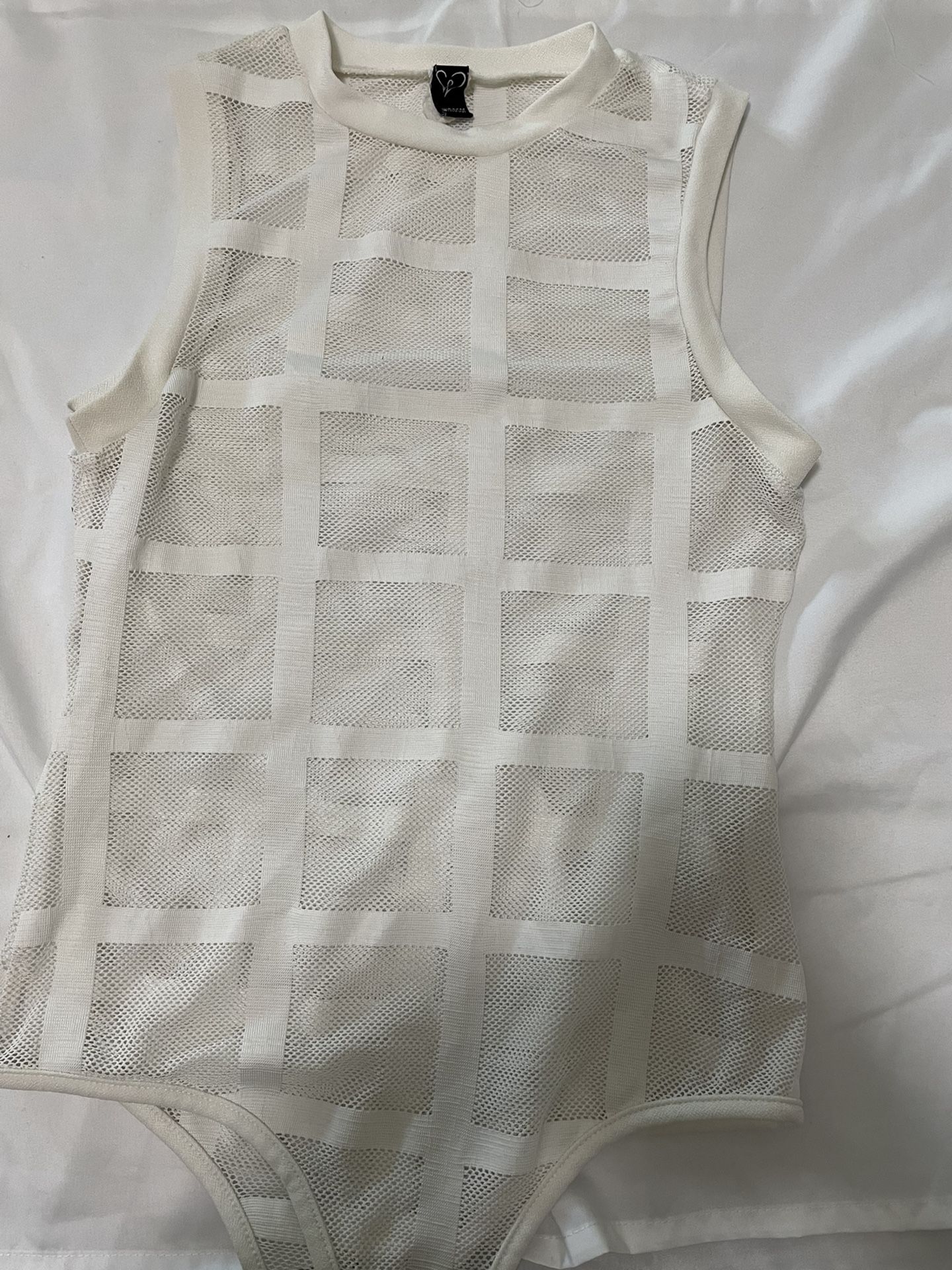 See Through Body Suit Tank Top - Size M