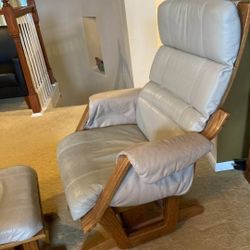 Leather Recliner With Ottoman 