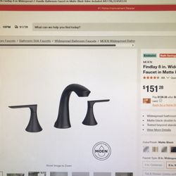 MOEN Findlay 8 in Widespread 2-Handle Bathroom Faucet in Matte Black (Valve Included)