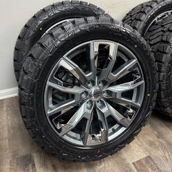NEW 22 inch gm style wheels wrapped in 33x12.50R22 kelfire tires