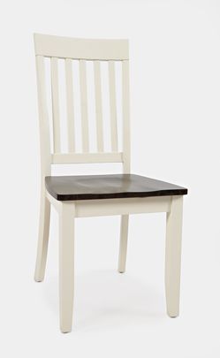Decatur Lane White/Autumn Brown Slatback Chair (Set of 2)