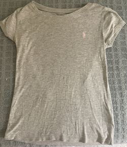 Polo Grey with Pink logo shirt