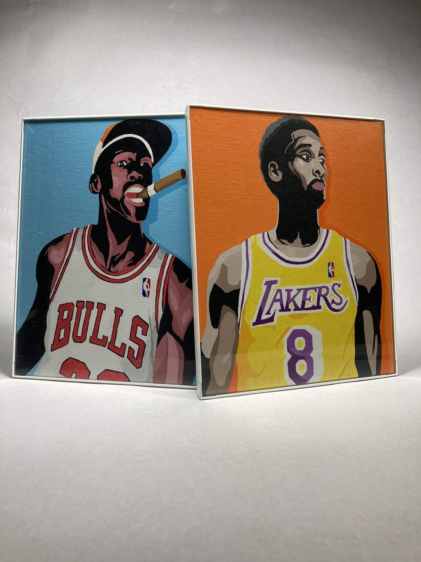 Michael Jordan Chicago Bulls And Kobe Bryant Lakers Painting 