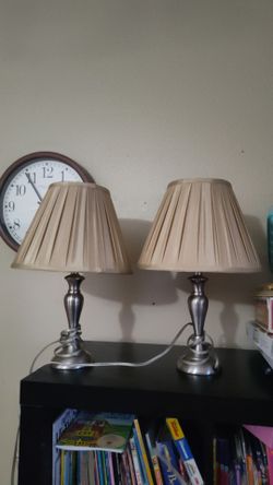 Set of 2 Matching Beige Tan Lamps