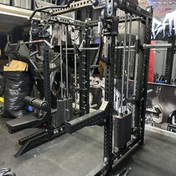 PRO SERIES Ultimate Half Rack Functional Trainer w/Smith Machine Bar | 320lb Stack | Gym Equipment | Fitness | Commercial | Squat Rack 