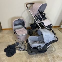 Uppababy Cruz V2 Stroller with Bassinet and Car Seat Pink  