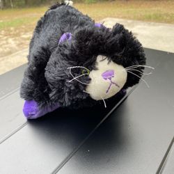 Pillow Pets Peewee Curious Black Cat Purple Retired Kitty Fluffy Kitten Nap Time