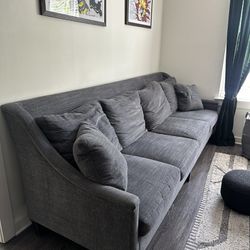 Grey Havertys High-End Couch, Steel Frame, Great Condition 