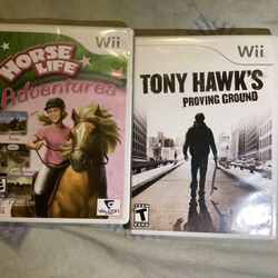 Tony hawk proving ground and Horse life adventures for Nintendo Wii