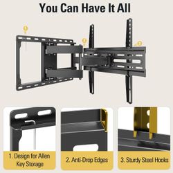 Mounting Dream TV Wall Mount for 32-65 Inch Television,Mount with Swivel and Tilt, Full Motion Bracket with Articulating Dual Arms, Fits 16inch Studs,