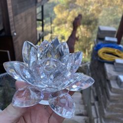 Shannon Crystal Lotus Candle Holders New