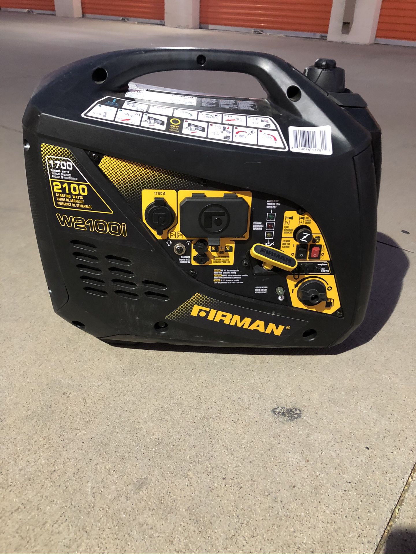 New Firman WO1781 generator inverter 1700/2100 watts. I have a parallel kit too. 4200 watts.