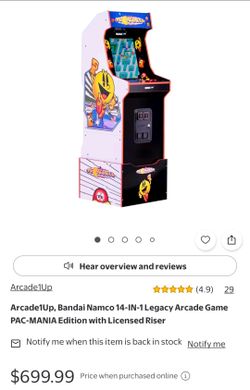 Arcade1Up, Bandai Namco 14-IN-1 Legacy Arcade Game PAC-MANIA Edition with Licensed Riser