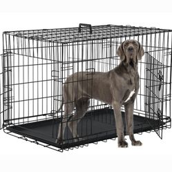 Brand New In Box 48" Xxl'xxxl Dog Crate Foldable Portable Animal Cage 2 Doors With Floor Tray Up To 125lbs Dog Kennel Animal Anxiety Pet Cage 