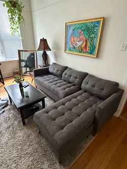 Grey Couch with Chaise