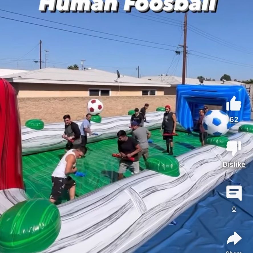 Inflatable Human Foosball  See Link Below 