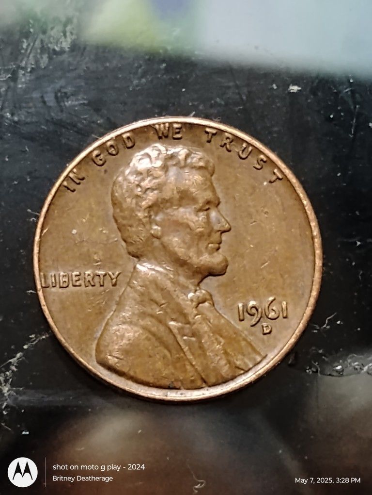 Lincoln penny 1961 D mint mark