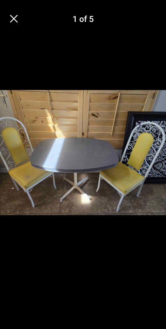 Vintage Table And 2 Chairs