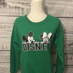 Green Disney Mickey and Minnie sweatshirt size small