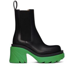 Bottega Veneta green/black Flash Boots