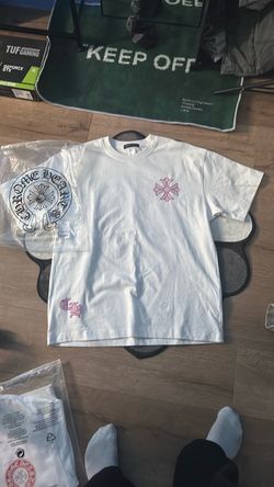 Chrome heart white and pink horseshoe