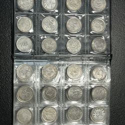 World Coin Stock Soft Cover Book Filled with 111 Chinese Silver Colour Coins