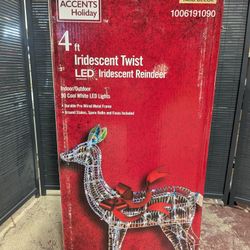 4 ft. Iridescent Twist LED Iridescent Reindeer Holiday Yard Decoration