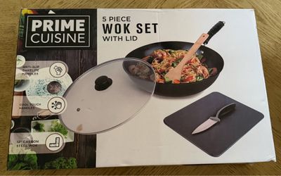 prime cuisine 5 piece wok set with lid