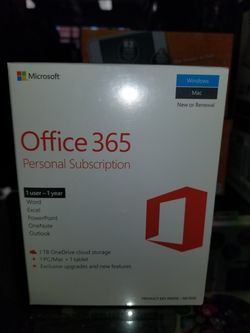 Microsoft Office 360 Personal Subscription 1yr BRAND NEW: $59.99 - OR - $39.98 w/computer purchase